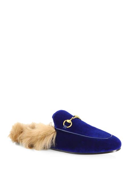 gucci fur lined mules sale|Gucci velvet mules with fur.